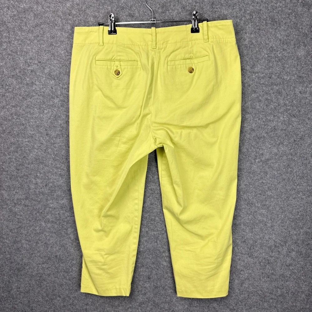 Talbots Cropped Pants 10P Yellow Stretch Cotton Chino Capri Petites